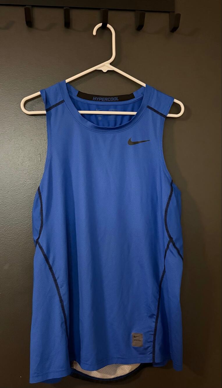 Nike Pro Combat Hyper-Cool Blue Fitted Dri-Fit Tank Top